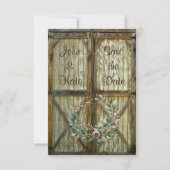 Schuurdeur en Bloemen Western Bruiloft Save the Da Save The Date (Voorkant)