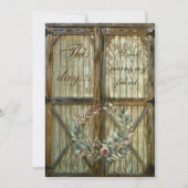 Schuurdeur en Roos Bloemenbruiloft Uitnodiging (Voorkant)