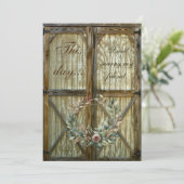 Schuurdeur en Roos Bloemenbruiloft Uitnodiging (Staand voorkant)