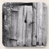 Schuurdeur in zwart-wit bier onderzetter (Voorkant)