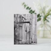 Schuurdeur in zwart-wit briefkaart (Staand voorkant)