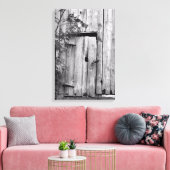 Schuurdeur in zwart-wit Canvasprint Canvas Afdruk (Insitu (Woonkamer))