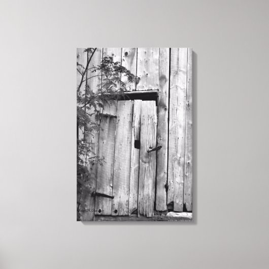 Schuurdeur in zwart-wit Canvasprint Canvas Afdruk (Voorkant)