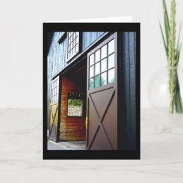 Schuurdeur perspectief bedankkaart