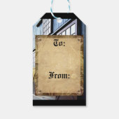 Schuurdeur perspectief cadeaulabel (Achterkant)