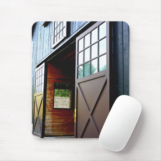 Schuurdeur perspectief muismat (Met muis)