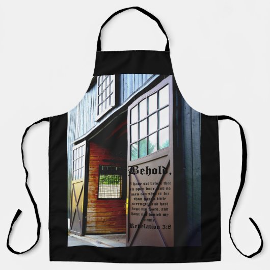 Schuurdeur Perspectief, Openbaring 3:8 Schort (Voorkant)