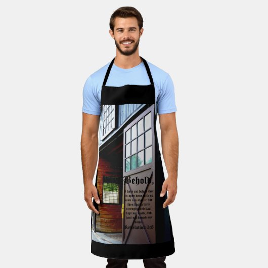 Schuurdeur Perspectief, Openbaring 3:8 Schort (Gedragen)