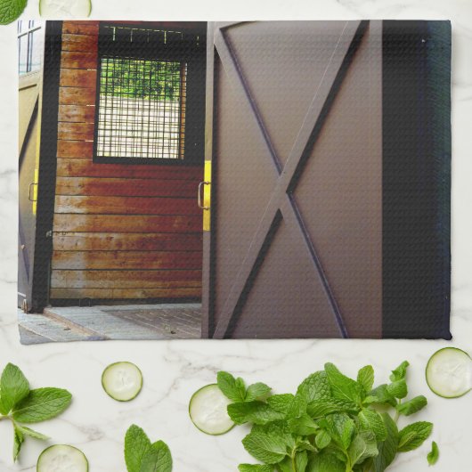 Schuurdeur perspectief theedoek (Gevouwen)