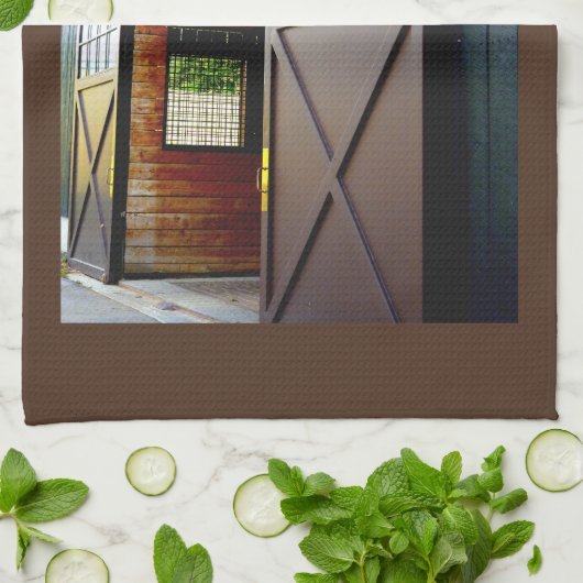 Schuurdeur perspectief theedoek (Gevouwen)