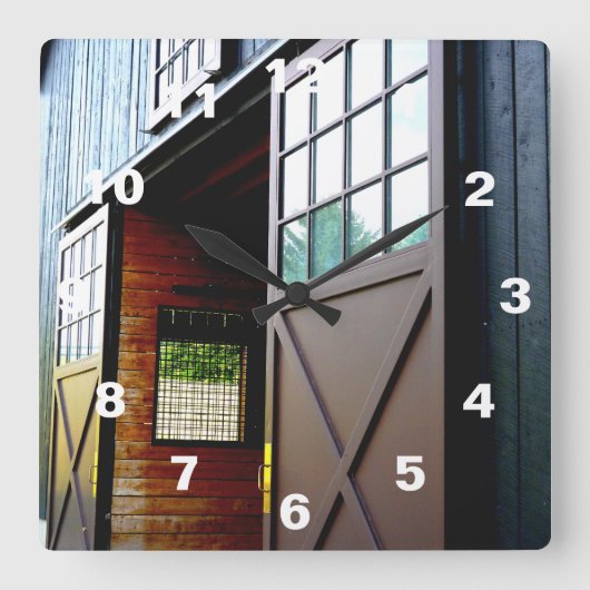 Schuurdeur perspectief vierkante klok (Voorkant)