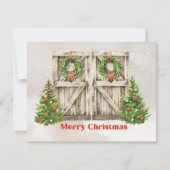 Schuurdeuren Foto Kerst Kaart Notitiekaartje (Voorkant)