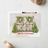 Schuurdeuren Foto Kerst Kaart Notitiekaartje (Voorkant / Achterkant in situ)