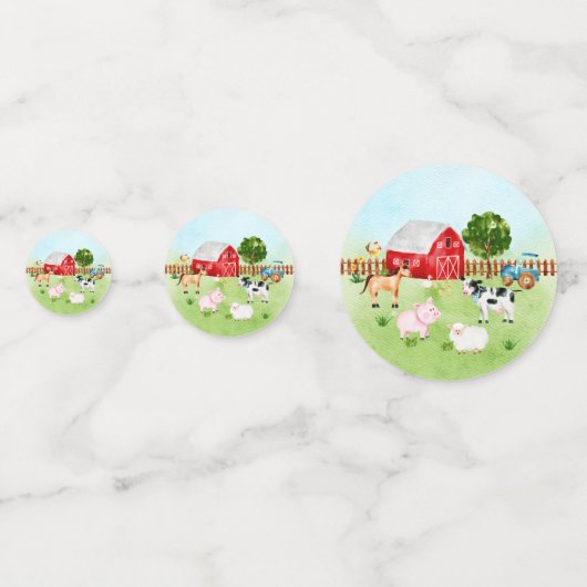 Schuurdieren Baby shower Confetti (Voorkanten)