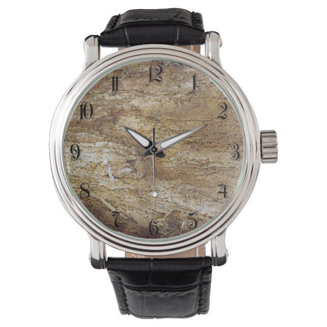 Schuurhouten patroon horloge (Voorkant)