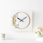 Schuurkast met leder- en gouden ring vierkante klok (Huis)