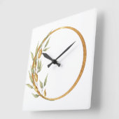 Schuurkast met leder- en gouden ring vierkante klok (Hoek)