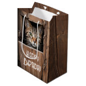 Schuurkat voor verjaardag medium cadeauzakje (Voorkant Gekanteld)