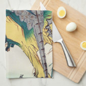 Schuurmiddel en chrysanthemum, Hiroshige, Ukiyo-e Theedoek (Quarter Fold)