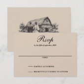 schuurpaar RSVP kaartje (Voorkant / Achterkant)