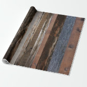Schuurplank Geregenereerd hout Rustiek hout Cadeaupapier (Uitgerold)