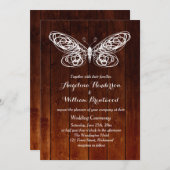 Schuurplank vlinder bruiloft uitnodiging (Voorkant / Achterkant)