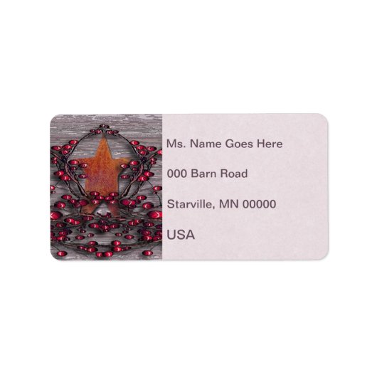 Schuurplanken Rusted Star Etiket (Voorkant)