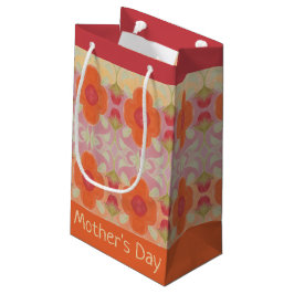 Schuurrood en oranje patroon klein cadeauzakje