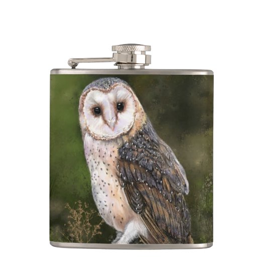 Schuuruil kolf heupfles (Voorkant)