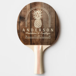 Schuurvloerplanken Ananas Bruidsboog&Naam Tafeltennisbatje