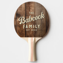 Schuurvloerplanken Retro familienaam & jaar Tafeltennisbatje
