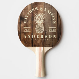 Schuurvloerplanken Tropische Ananas Bruiloft Tafeltennisbatje