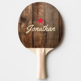 Schuurvloerplanken Vintage Ster Handtekening Tafeltennisbatje