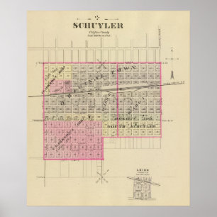 Schuyler en Leigh, Nebraska Poster