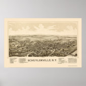 Schuylerville, NY Panoramic Map - 1889 Poster (Voorkant)