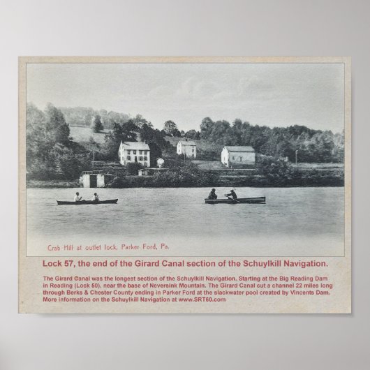 Schuylkill Canal Lock 57 Parker Ford PA Poster (Voorkant)