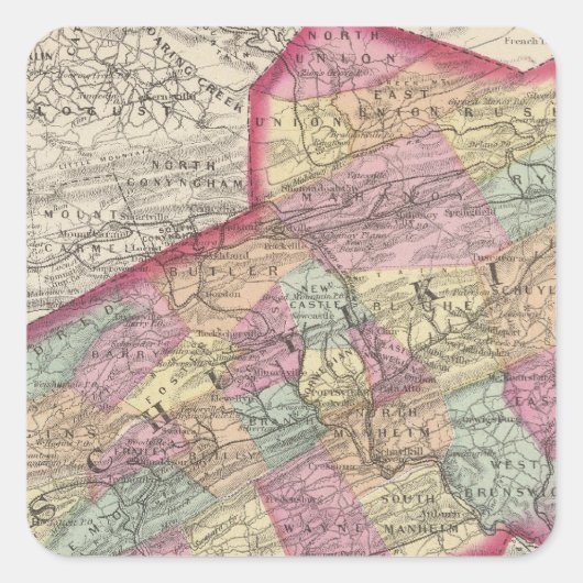 Schuylkill County Vierkante Sticker (Voorkant)