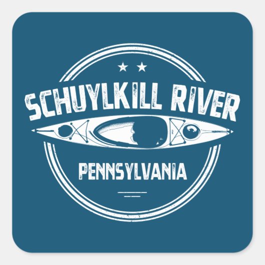 Schuylkill River, Pennsylvania Vierkante Sticker (Voorkant)