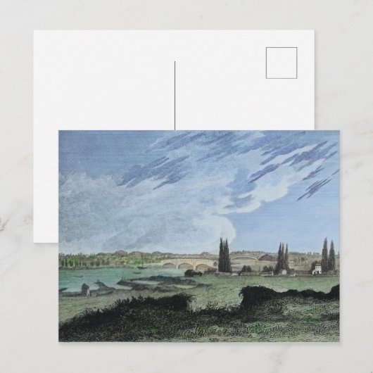 Schuylkill River Philadelphia 1827 Covered Bridge Briefkaart (Voorkant / Achterkant)