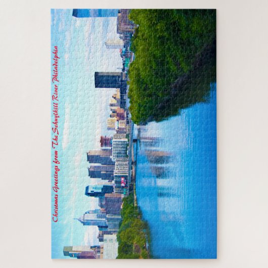 Schuylkill River Philadelphia. kerstcadeautjes Legpuzzel (Verticaal)