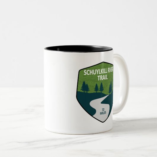 Schuylkill River Trail Tweekleurige Koffiemok (Voorkant rechts)