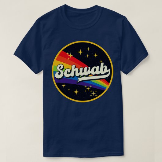 Schwab regenboog in ruimte stijl t-shirt (Design voorkant)