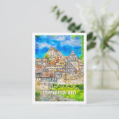 Schwabisch Hall Duitsland Travel Place Waterverf Briefkaart (Staand voorkant)