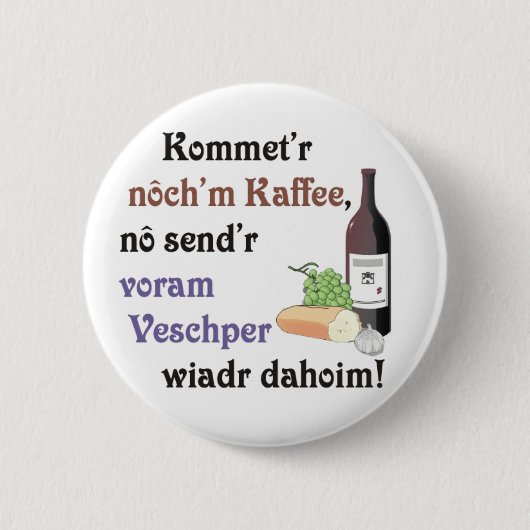Schwäbische Einladung Ronde Button 5,7 Cm (Voorkant)