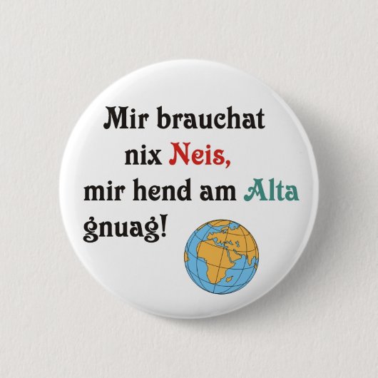 Schwäbische Weltläufte Ronde Button 5,7 Cm (Voorkant)