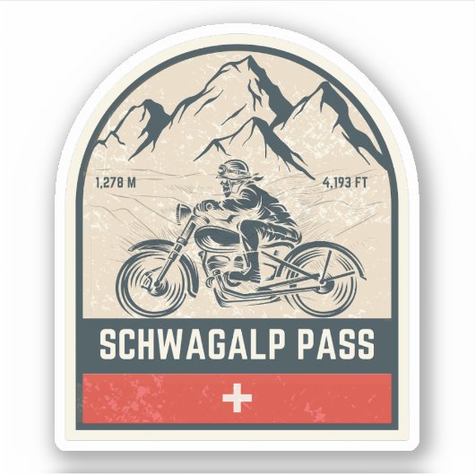 Schwägalp Pass Zwitsers-Alpen motortour Sticker (Voorkant)