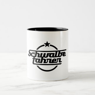 Schwalbefahrer (schwarz) tweekleurige koffiemok
