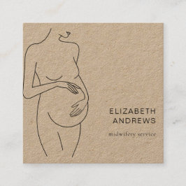 Schwangere, schlicht-Visitenkarte Vierkante Visitekaartje