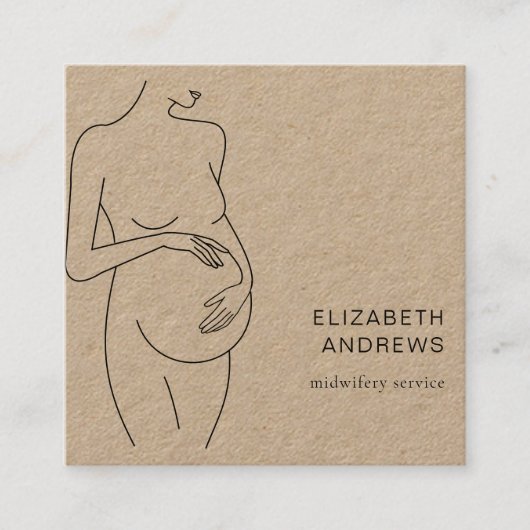 Schwangere, schlicht-Visitenkarte Vierkante Visitekaartje (Voorkant)