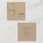 Schwangere, schlicht-Visitenkarte Vierkante Visitekaartje (Voorkant / Achterkant)